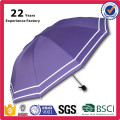 Promocional Atacado Logotipo Impresso Luminosa Leve Pacote de Borda Guarda-chuvas de Dobramento Reverso